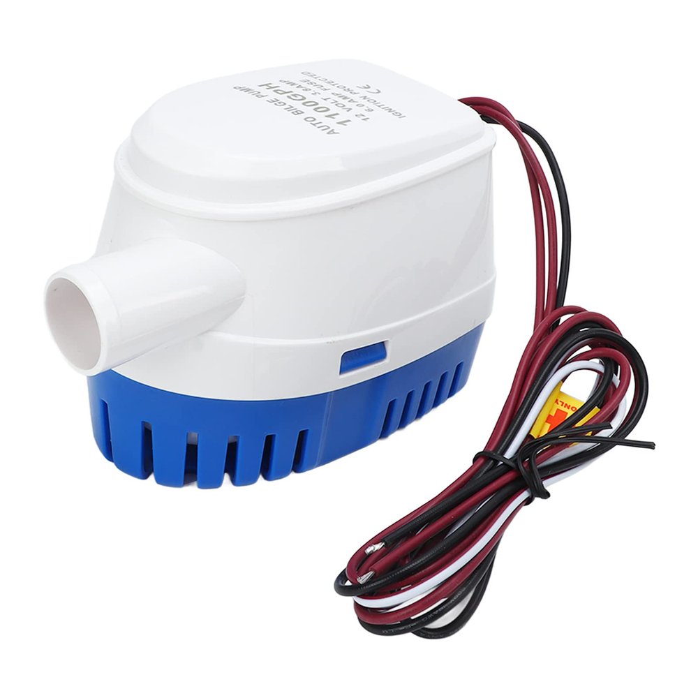 Automatic Submersible Boat Bilge , 12V 1100GPH 1200GPH Electric for Boat, Small Bilge Pump with Switch, Air Lock and Detachable Filter, 4.92x3.07in, Blue(1100GPH)