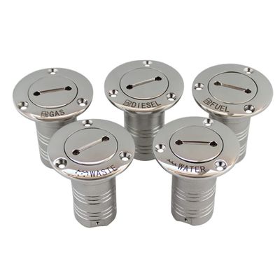 TANFEI Marine Deck Fuel Filler, Gas/Fuel/Water/Waste/Diesel Deck Filler, Stainless Steel 90 Degree Deck Filler with Key for Boat RV (FUEL, 2'')