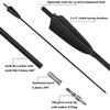 ZSHJGJR 30 Inch Archery Carbon Arrows Hunting Arrows with 4 Turkey Feather Removable Tips Targeting Practice Arrows 500 Spine for Compound & Recurve & Traditional Bow 6/12pcs (Black, 12) view 2