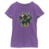 DC Comics Black Adam Girls T-Shirt Cyclone Circle Short Sleeve, Purple Berry, X-Small view 1