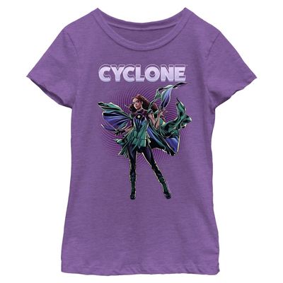 DC Comics Black Adam Girls T-Shirt Cyclone Hero Shot Short Sleeve, Purple Berry, X-Large