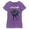 DC Comics Black Adam Girls T-Shirt Cyclone Hero Shot Short Sleeve, Purple Berry, X-Large view 1