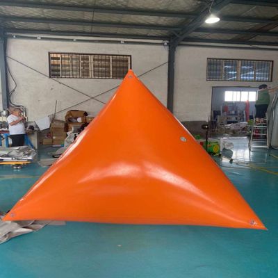 Inflatabe Floating 0.7mm PVC Swimming Water Barrier Racing Marker Pyramid Triange Buoy/Pump (7x7ft.)