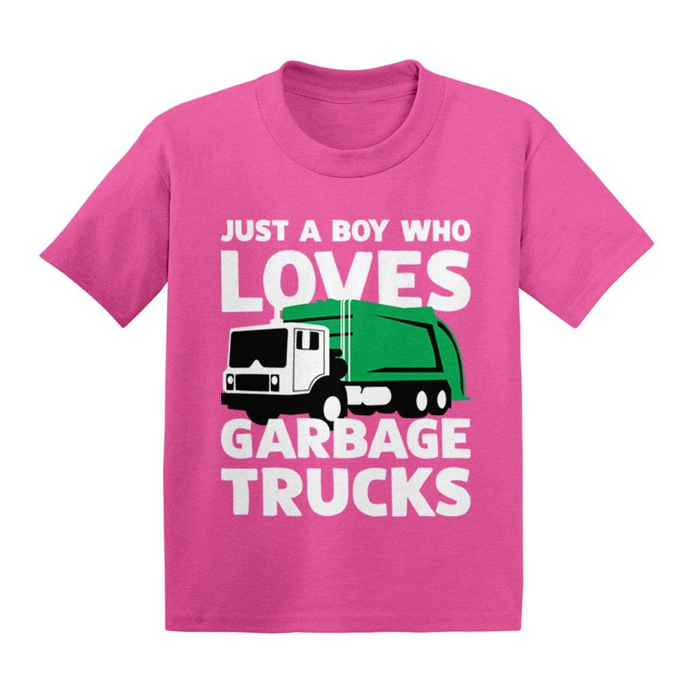 Just A Boy Who Loves Garbage Trucks Infant/Toddler Cotton Jersey T-Shirt (Pink, 18 Months)