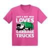 Just A Boy Who Loves Garbage Trucks Infant/Toddler Cotton Jersey T-Shirt (Pink, 18 Months) view 1
