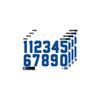 Fourg Athletics Helmet Die Cut Number Decal Sheets - USA Made (3 Inch, Royal Blue) view 1