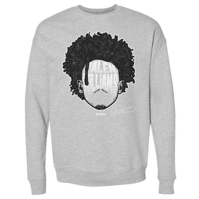 500 LEVEL Jalen Williams Sweatshirt (Crew Sweatshirt, XX-Large, Heather Gray) - Jalen Williams Oklahoma City Player Silhouette WHT