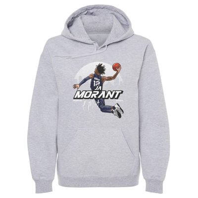 500 LEVEL Ja Morant Men's Hoodie Sweatshirt - Ja Morant Memphis Skyline WHT (Gray, X-Large)