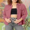 Unionbay Women's Crinkle Gauze Button Front Shirt Jacket view 3