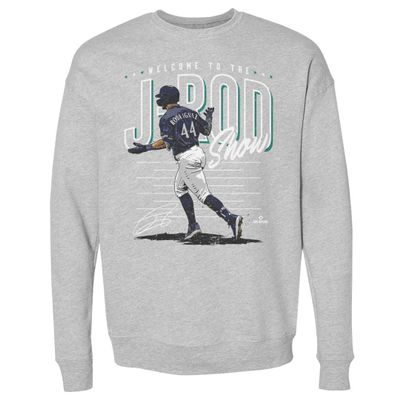 500 LEVEL Julio Rodriguez Sweatshirt (Crew Sweatshirt, XX-Large, Heather Gray) - Julio Rodriguez Seattle Homer Walk WHT