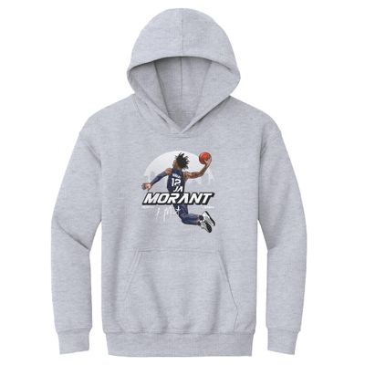 500 LEVEL Ja Morant Youth Hoodie Sweatshirt - Ja Morant Memphis Skyline WHT (Gray, Large)