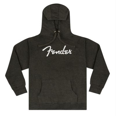 Fender Spaghetti Logo Hoodie, Gray Heather, XXL