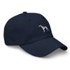 Whippet hat, Embroidered Unisex hat, Whippet Gifts, Whippet mom hat, dad hat, White and Gray Embroidery. view 2