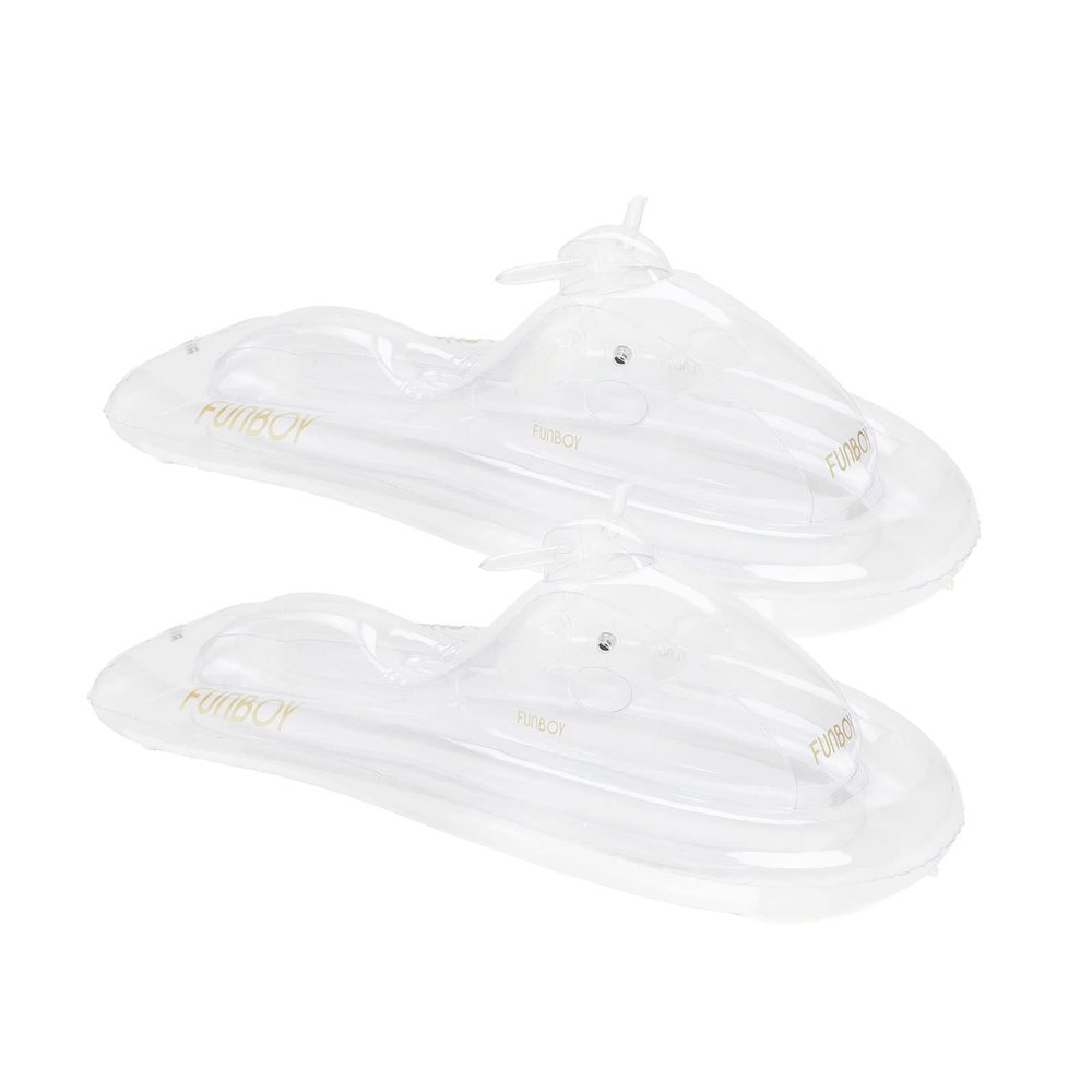 FUNBOY Winter Fun Inflatable Snowmobile, Two Pack, Clear Two Pack