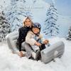 FUNBOY 2-Pack, 61" Inflatable Metallic Silver Sleigh, 2 Person Capacity, With Grooved Rubber Base Tracks, 2 Handles, And Hand Pull Rope (SLEIGH-SILVER-BNDL) view 4