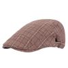 Lifup Unisex Newsboy Hat Adjustable Flat Cap Cotton Plaid Gatsby Ivy Golf Cabbie Hat Coffee 1 view 1