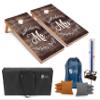 Tailgating Pros Corn Hole Board Set w/Bean Bags, Score Keeper, & Carrying Case - 4'x2' Cornhole Bag Toss - Optional LED Lights(Wedding) view 1