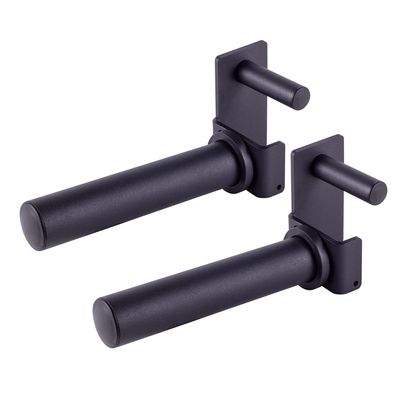 AmStaff Fitness Olympic Weight Plate Holder for Power & Squat Racks  Fits 2x2, 2.33x2.33, 3x3 Inch Tubes, 1" Hole  Storage Horns for Weight Plates on Power Rack  Pair (3" x 3")