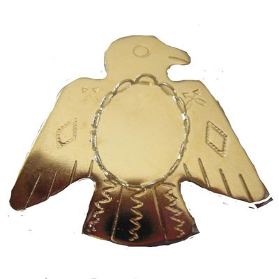 Cabochon Setting Southwestern Thunderbird Gold Plated Blank Bolo Slide Fits 18x13mmx1pc