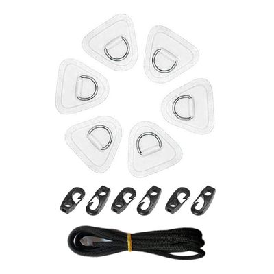 ihreesy 6PCS D-Ring Pad Patch,Inflatable Boat Canoe Raft Dinghy Fastening Hook Bracket D-Ring with Eye Plate D-Ring Pad Patch Deck Attachment Kit for Inflatable Boat Kayak Canoe,White