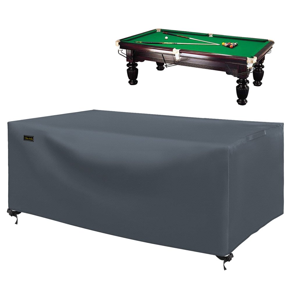 CHINCHILLA 7/8/9 ft Pool Table Cover, Waterproof Sunscreen Billiard Cover Polyester Fabricfor Snooker Billiard Table Cover (7ft)