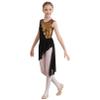FEESHOW Girls Ballet Lyrical Dance Dress Shiny Sleeveless Cutout Back Leotard with High Low Skirt Dancing Costumes Black 14 Years view 2