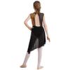 FEESHOW Girls Ballet Lyrical Dance Dress Shiny Sleeveless Cutout Back Leotard with High Low Skirt Dancing Costumes Black 14 Years view 4