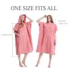 Hiturbo Changing Towel Robe, Absorbent Hooded Surf Poncho Quick-Dry Blanket Towels with Front Pocket for Swiming Surfing Aquatics One Size Unisex (Pink) view 2