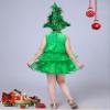 AGQT Girls Christmas Tree Costume Sleeveless Xmas Party Christmas Elf Green Multi-Layer Tulle Santa Claus Tutu Dress Size 5-6T view 3