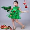 AGQT Girls Christmas Tree Costume Sleeveless Xmas Party Christmas Elf Green Multi-Layer Tulle Santa Claus Tutu Dress Size 5-6T view 4