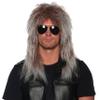 UNDERWRAPS Long Black Halloween Wig - Rocker Wig Cazy Wavy Long Hair for Mens, 80's Wig, Long Wavy Iridescent Costume Wig, Rock N Roll Cosplay Wig, One Size. view 1