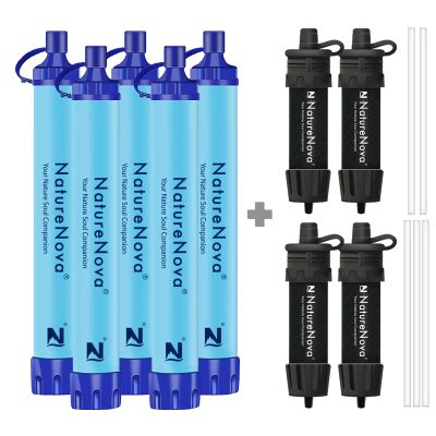 Personal Water Filter Straw Outdoor Portable Filtration (5pack) with Mini Water Filter Portable Emergency Water Filtrationblack, 4pack)