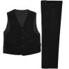 Toddler Boy Black Suit Vest and Pants Set, Boys Formal Suit Set Wedding Outfit(2T,Black) view 1