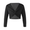 Kvysinly Girls Long Sleeve Thick Knot Ruched Dance Cardigan Shrug Ballet Wrap Shrug Sweater Wrap Tops Dress Cover Up Black 11-12 Years view 1