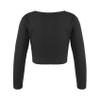 Kvysinly Girls Long Sleeve Thick Knot Ruched Dance Cardigan Shrug Ballet Wrap Shrug Sweater Wrap Tops Dress Cover Up Black 11-12 Years view 2