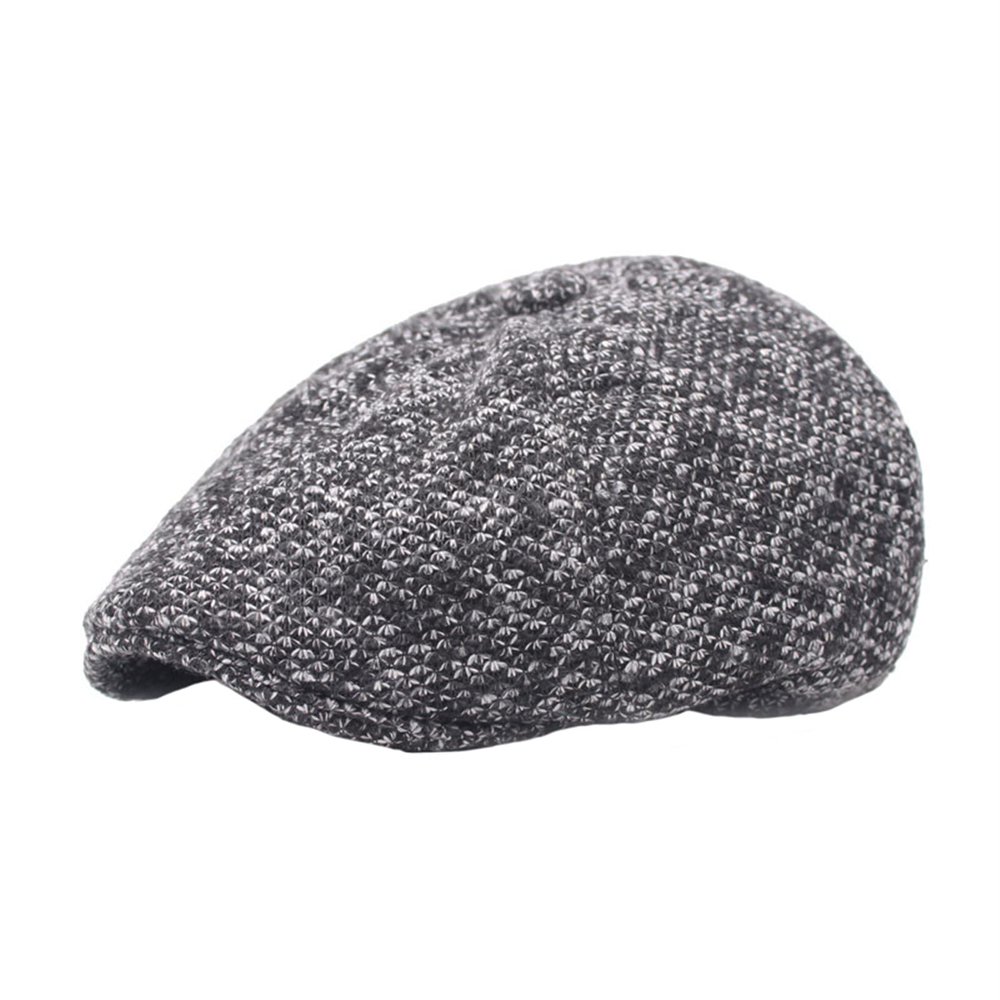 Lifup Men's Newsboy Hat Winter Autumn Flat Cap Gatsby Ivy Golf Cabbie Hat with Earflaps Black