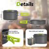 Rlrueyal 15pcs Camping Cookware Mess Kit,Non-Stick Lightweight Pots Set Portable Outdoor Cookware for Camping Backpacking Hiking Outdoor Cooking and Picnic view 2