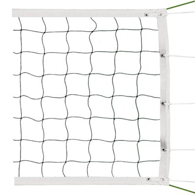 Official Tournament Sized Volleyball Net in| Outdoor with 2 Aircraft Steel Cables Top and Bottom, Four Stitched Border, Heavy Duty Pro Regulation Volleyball Nets for Backyard Schoolyard Beach
