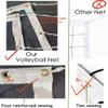 Official Tournament Sized Volleyball Net in| Outdoor with 2 Aircraft Steel Cables Top and Bottom, Four Stitched Border, Heavy Duty Pro Regulation Volleyball Nets for Backyard Schoolyard Beach view 3