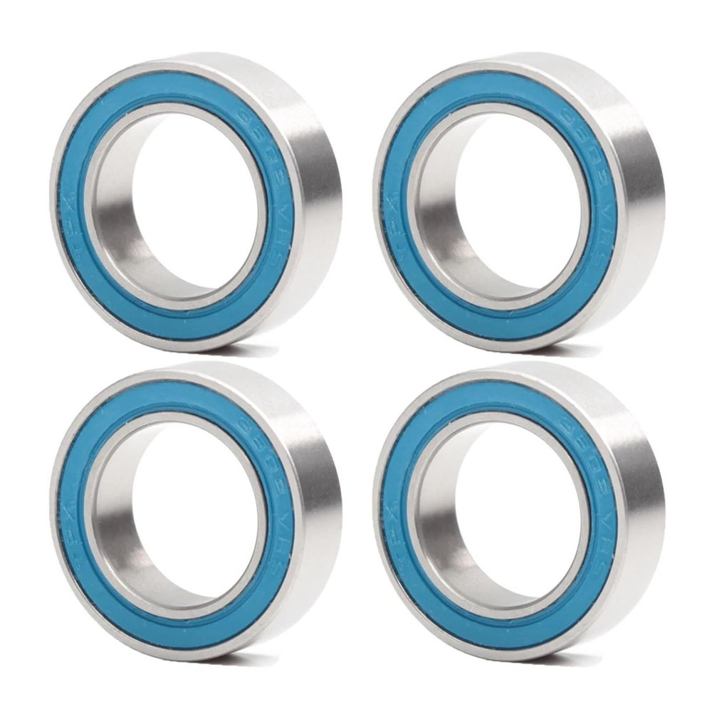 4Pcs 3801-2RS MAX Bearing 12 * 21 * 7mm Double Row Full Balls Bicycle Suspension Pivot Repair Parts 3801 2RS Ball Bearings Accessories(Style:High 8mm)