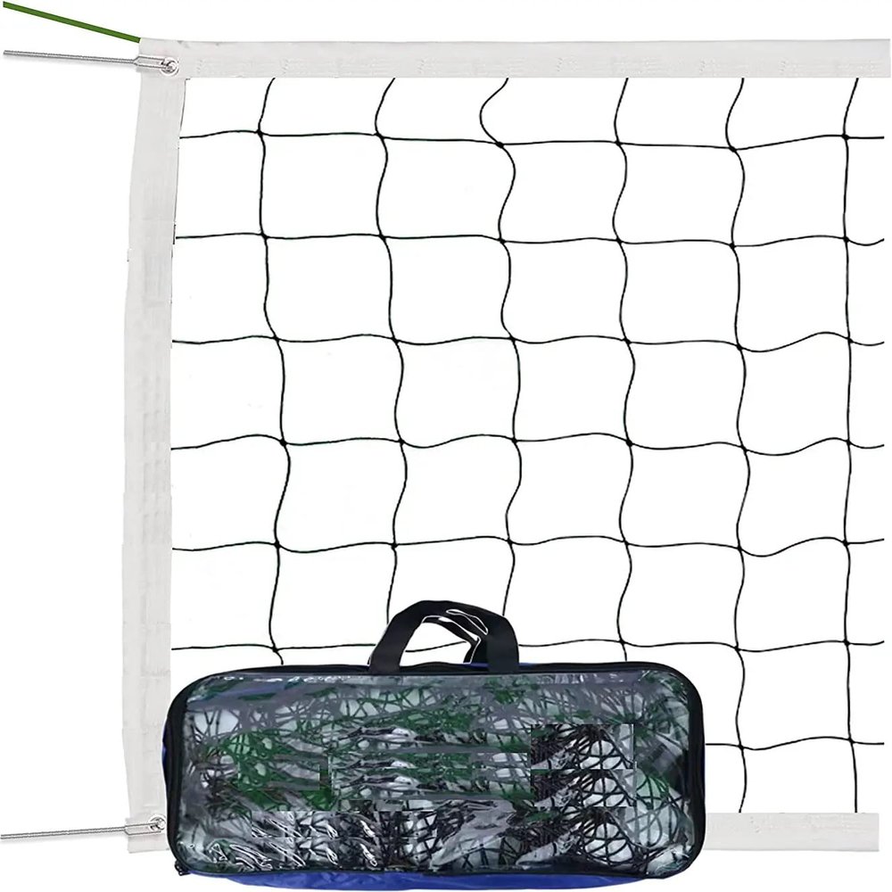 Professional Volleyball Net Outdoor Heavy Duty with Aircraft Steel Cable Top, Two Stitched Border, Regulation Volleyball Nets for Backyard Schoolyard Beach