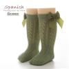 Baby Infants Toddlers Girls Knee High Socks 1 Pack Bow Long Stockings Ruffled Socks School Youth No (Green, 0-1 Years) view 2