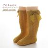 Baby Infants Toddlers Girls Knee High Socks 1 Pack Bow Long Stockings Ruffled Socks School Youth No (Gold, 0-1 Years) view 2