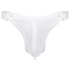 FEESHOW Mens Sexy Lace Thongs Sissy Underwear Transparent Bikini G-strings Seamless Jockstrap Thongs White Large view 1