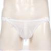 FEESHOW Mens Sexy Lace Thongs Sissy Underwear Transparent Bikini G-strings Seamless Jockstrap Thongs White Large view 3