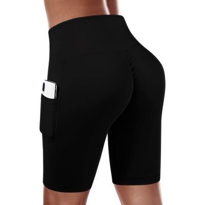 Capri Leggings for Women Knee Length Butt Lift Tights Tummy Control Yoga Workout Exercise Capri Pants with Pockets