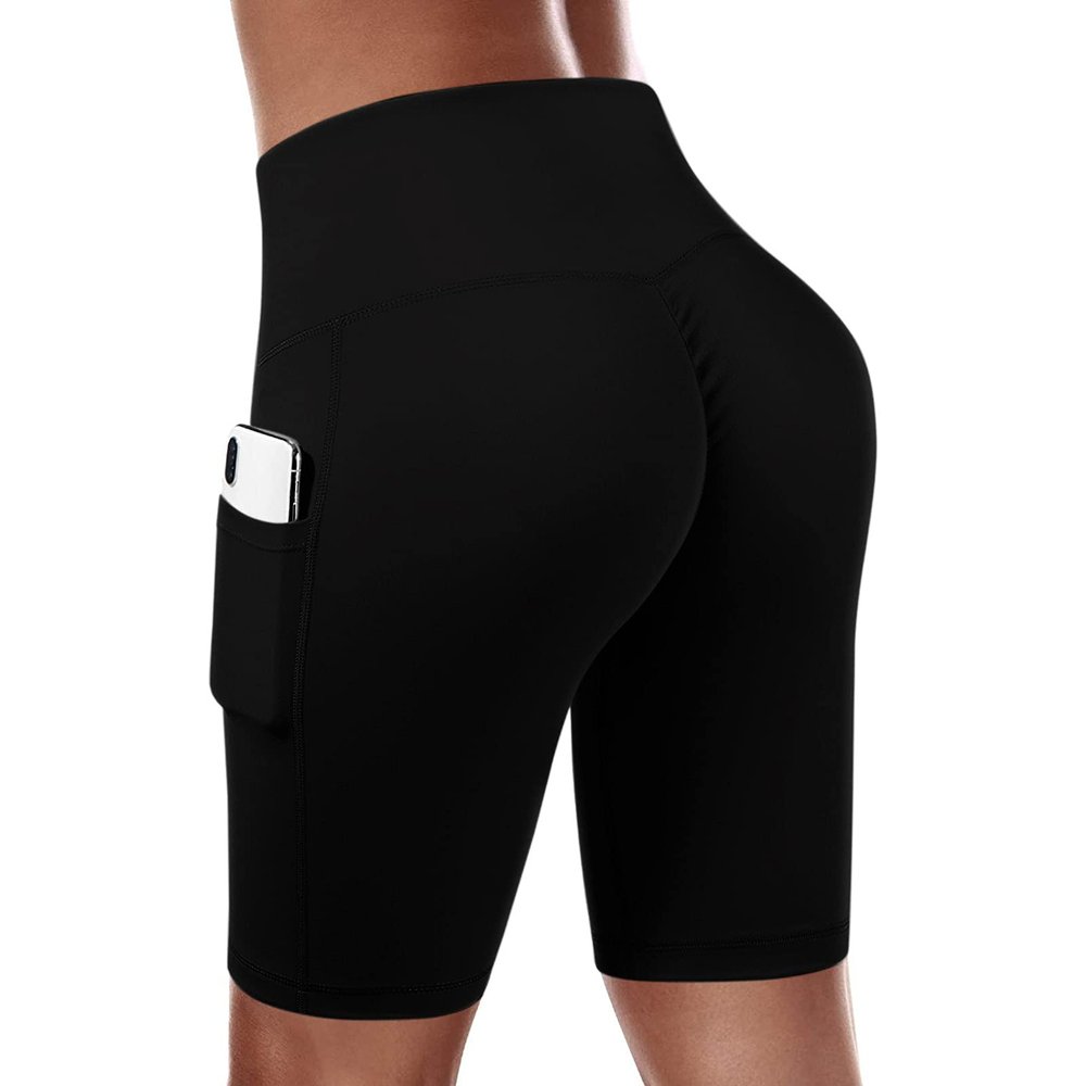 Capri Leggings for Women Knee Length Butt Lift Tights Tummy Control Yoga Workout Exercise Capri Pants with Pockets