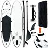 Inflatable Stand Up Paddleboard Set,with Premium SUP Accessories, Carry Bag, Wide Stance, Bottom Fin for Paddling, Surf Control, Repair kit,Non-Slip Deck,Black and WhiteDesigned for Adults view 1