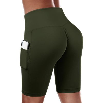 Capri Leggings for Women Knee Length Butt Lift Tights Tummy Control Yoga Workout Exercise Capri Pants with Pockets