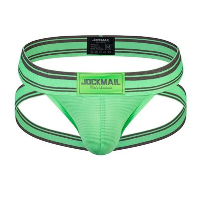 JOCKMAIL Men's Jockstrap Athletic Supporter Low Rise Briefs Sport Underwear Green